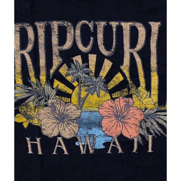 Rip Curl Women's Sunset Beach Hawaii Crop Tee T-Shirt - Black - Picture 2 of 2